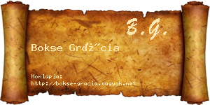 Bokse Grácia névjegykártya